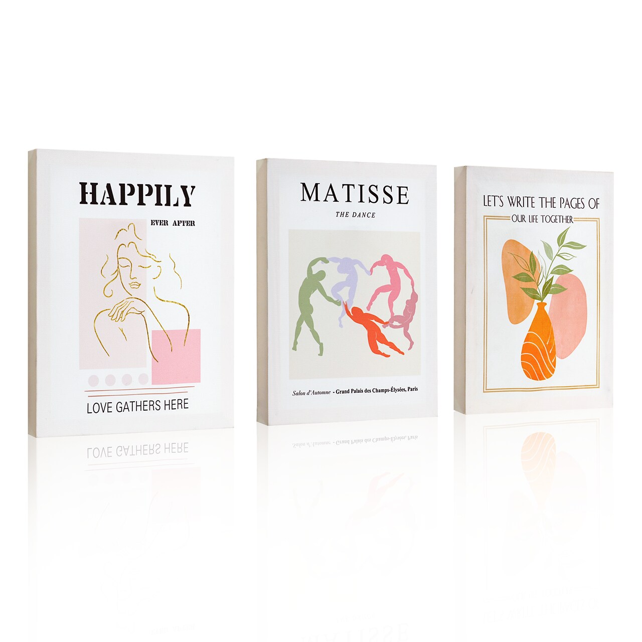 8"x10" Aesthetic Wall Decor Canvas Wall Art 3 Piece Framed Wall Art